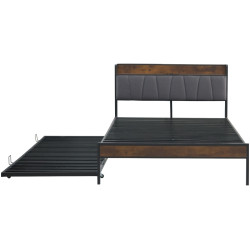 Кровать Tempo Kondela Nordo 160x200 (Black/Grey) Thumb