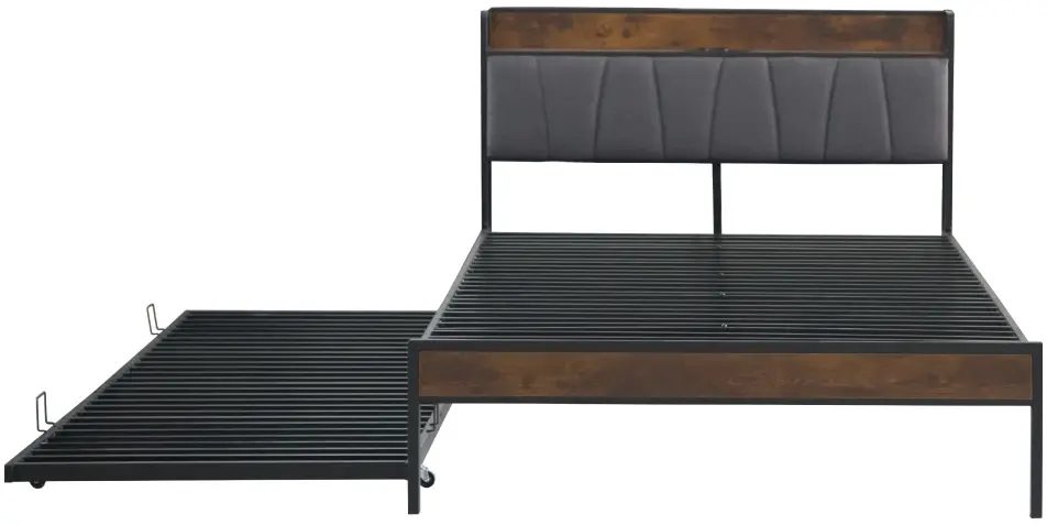 Кровать Tempo Kondela Nordo 160x200 (Black/Grey) - 6