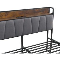 Кровать Tempo Kondela Nordo 160x200 (Black/Grey) Thumb