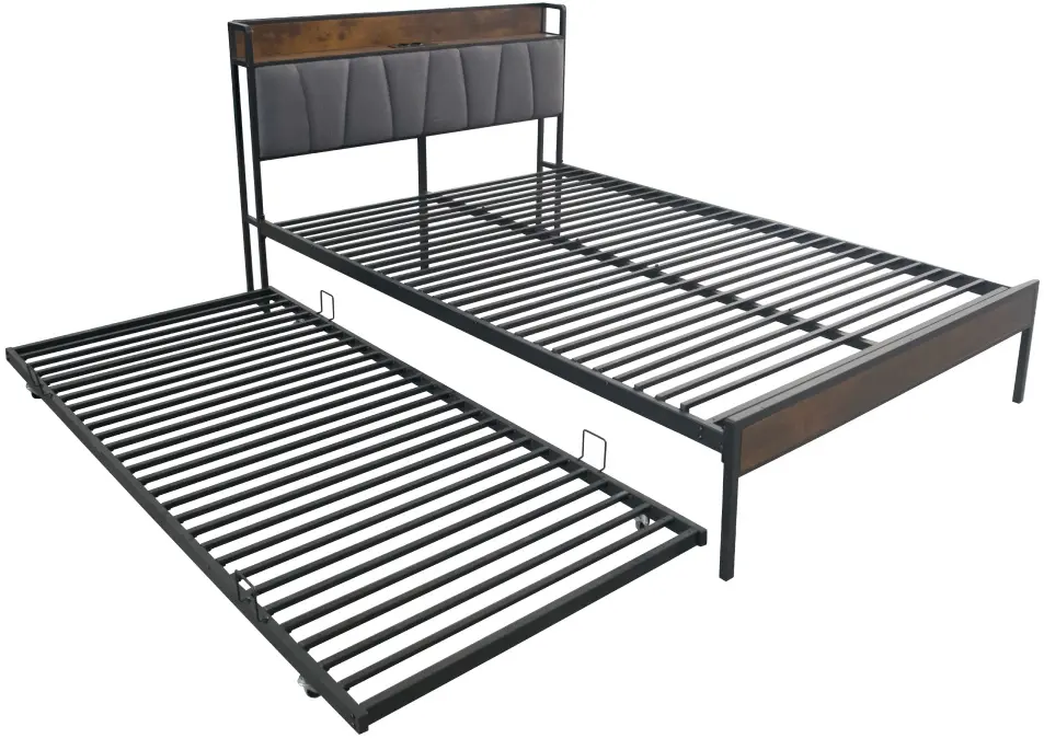 Кровать Tempo Kondela Nordo 160x200 (Black/Grey) - 9