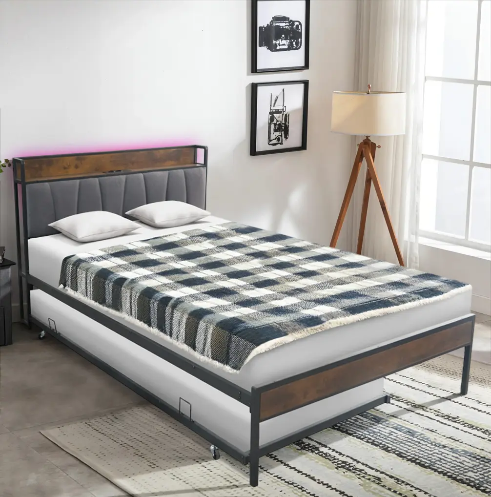 Кровать Tempo Kondela Nordo 160x200 (Black/Grey)