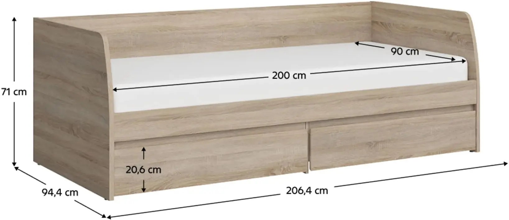 Pat Tempo Kondela Norty Typ 28 2S 90x200 (Sonoma Oak)