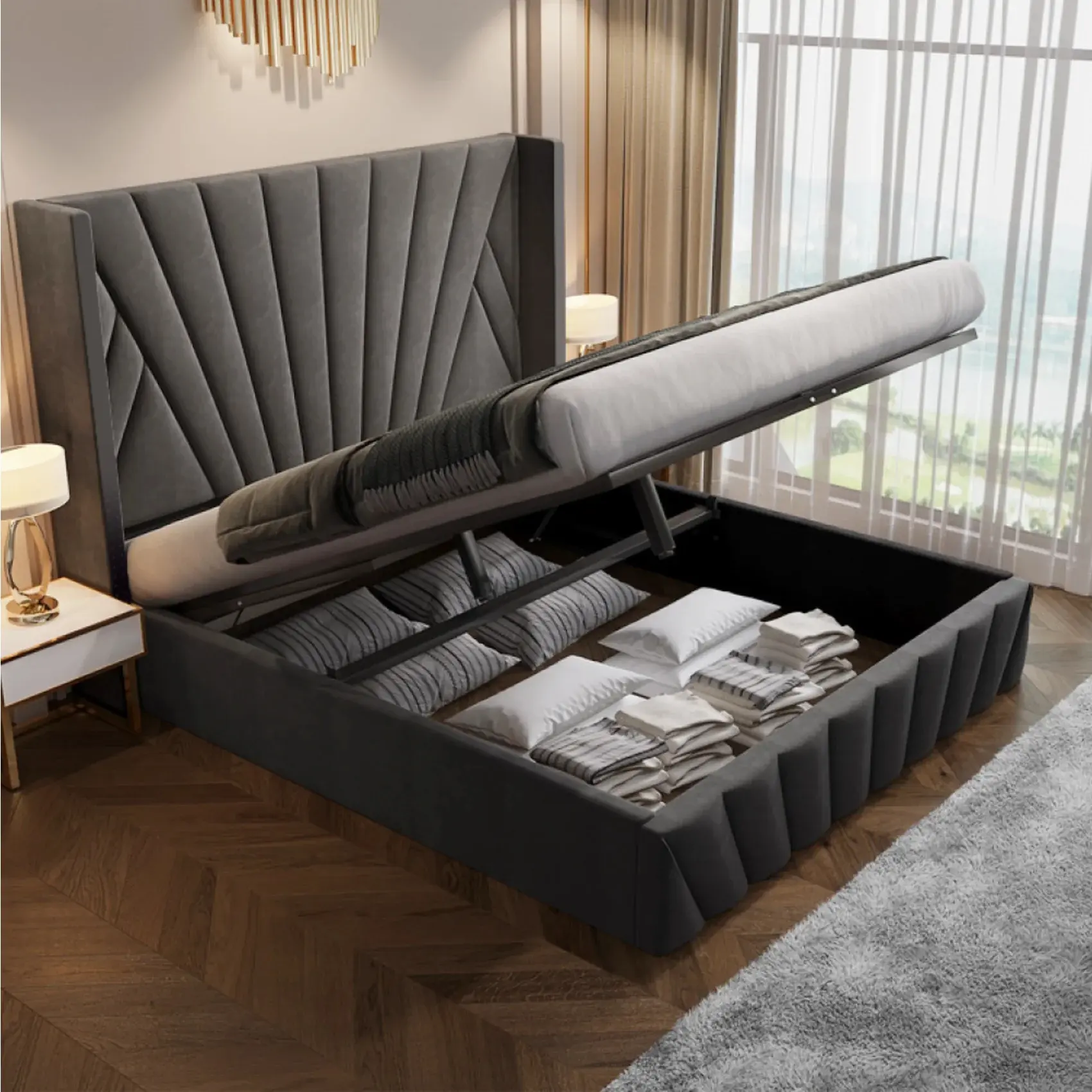 Кровать Tempo Kondela Penelope 180x200 (Dark Grey) - 7