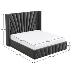 Кровать Tempo Kondela Penelope 180x200 (Dark Grey) Thumb