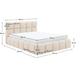 Кровать Tempo Kondela Sorela подъемный механизм 140x200 (Beige) Thumb