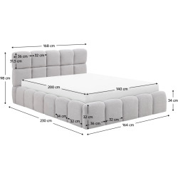 Кровать Tempo Kondela Sorela подъемный механизм 140x200 (Grey) Thumb