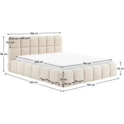 Pat Tempo Kondela Sorela mecanism de ridicare 160x200 (Beige) Thumb