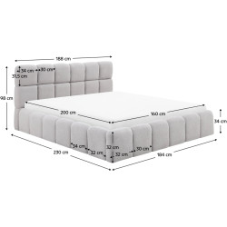 Кровать Tempo Kondela Sorela подъемный механизм 160x200 (Grey) Thumb