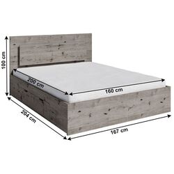 Pat Tempo Kondela Togos cu LED iluminare 160x200 (Wellington Oak) Thumb