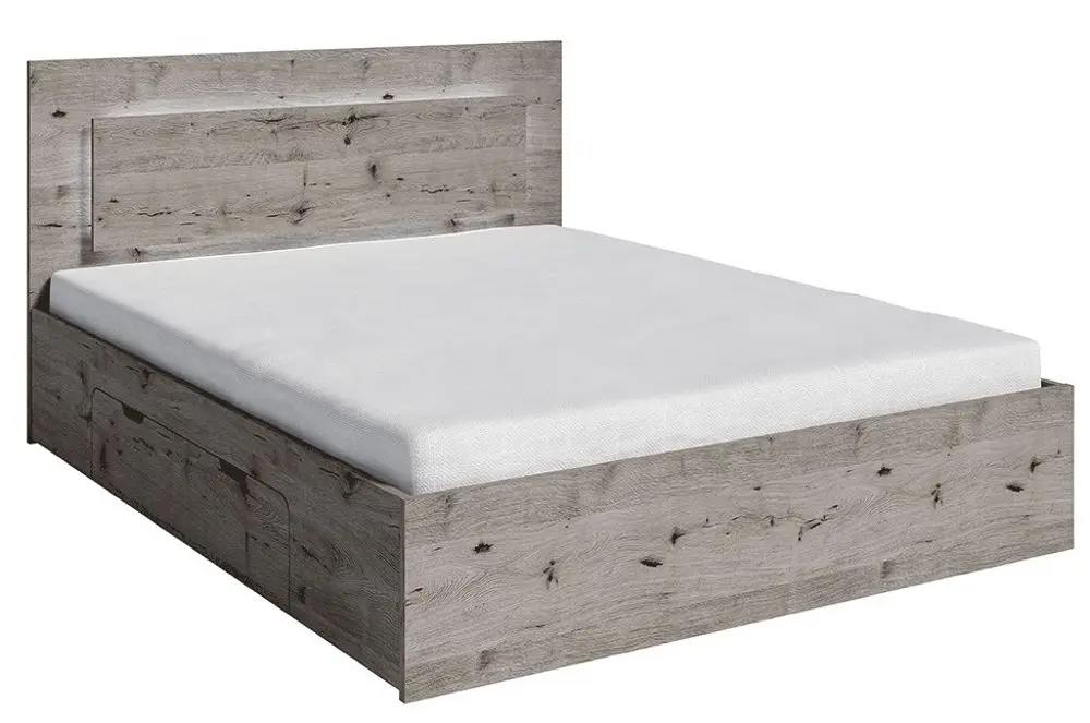 Pat Tempo Kondela Togos cu LED iluminare 160x200 (Wellington Oak)