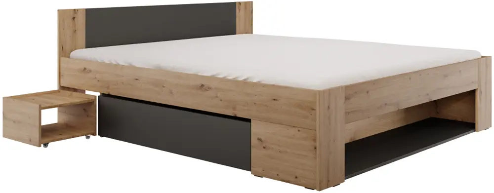 Кровать Tempo Kondela Unis 180x200 (Artisan Oak/Anthracite)