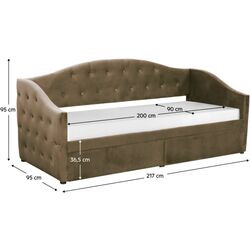 Кровать Tempo Kondela Zaska 90x200 (Brown) Thumb