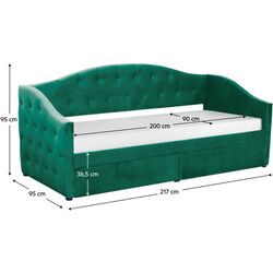 Кровать Tempo Kondela Zaska 90x200 (Green) Thumb
