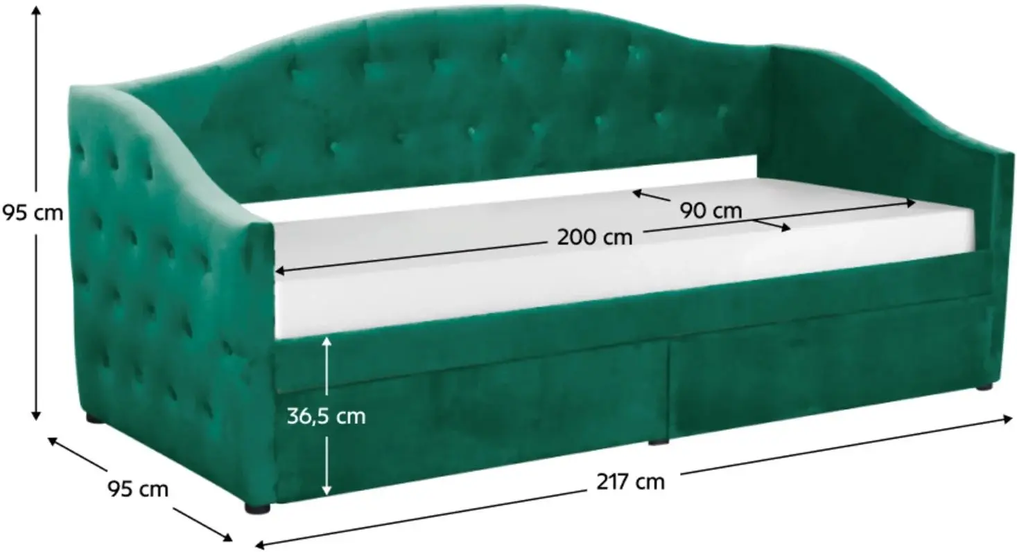 Кровать Tempo Kondela Zaska 90x200 (Green)