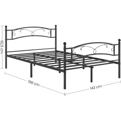 Кровать Vasagle RMB073B01 140x190 (Black) Thumb