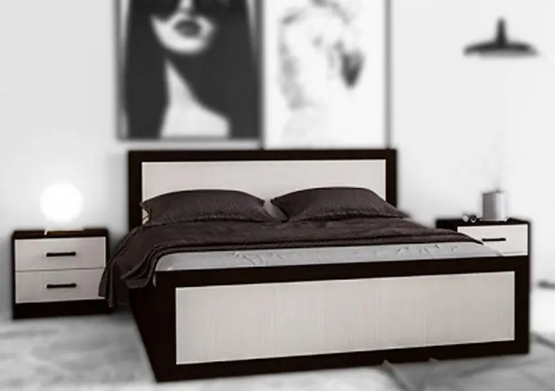 Pat + Noptiere Yasen Enter 160x200 Wenge Magic/Angelique (bază lamele)