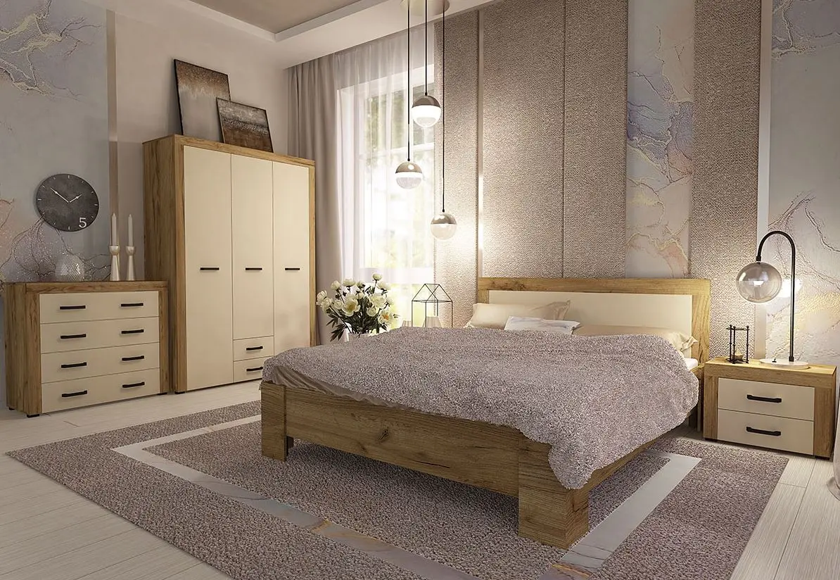 Pat Yasen Denver baza lamele 160x200 (Craft Oak Gold/Vanilla)