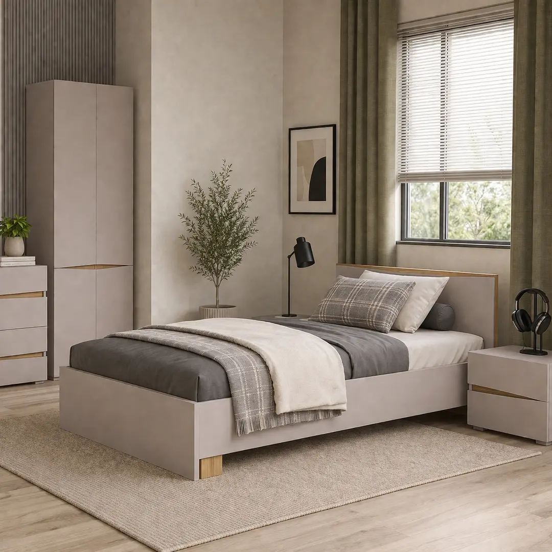 Pat Yasen Leo cu lamele 120x200 (Cashmere/Artisan Oak)