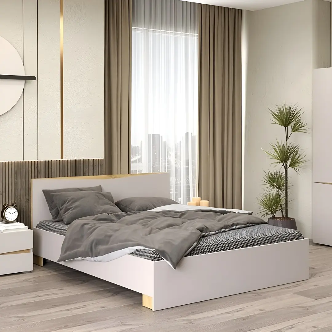 Pat Yasen Leo cu lamele 160x200 (Cashmere/Artisan Oak)