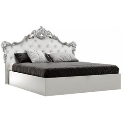 Кровать Yasen Милано 160x200 (Белый/Белый Глянец/Серая Патина)