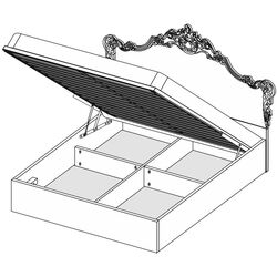 Кровать Yasen Милано с подъемным механизмом 160x200 (Белый/Белый Глянец/Серая Патина) Thumb