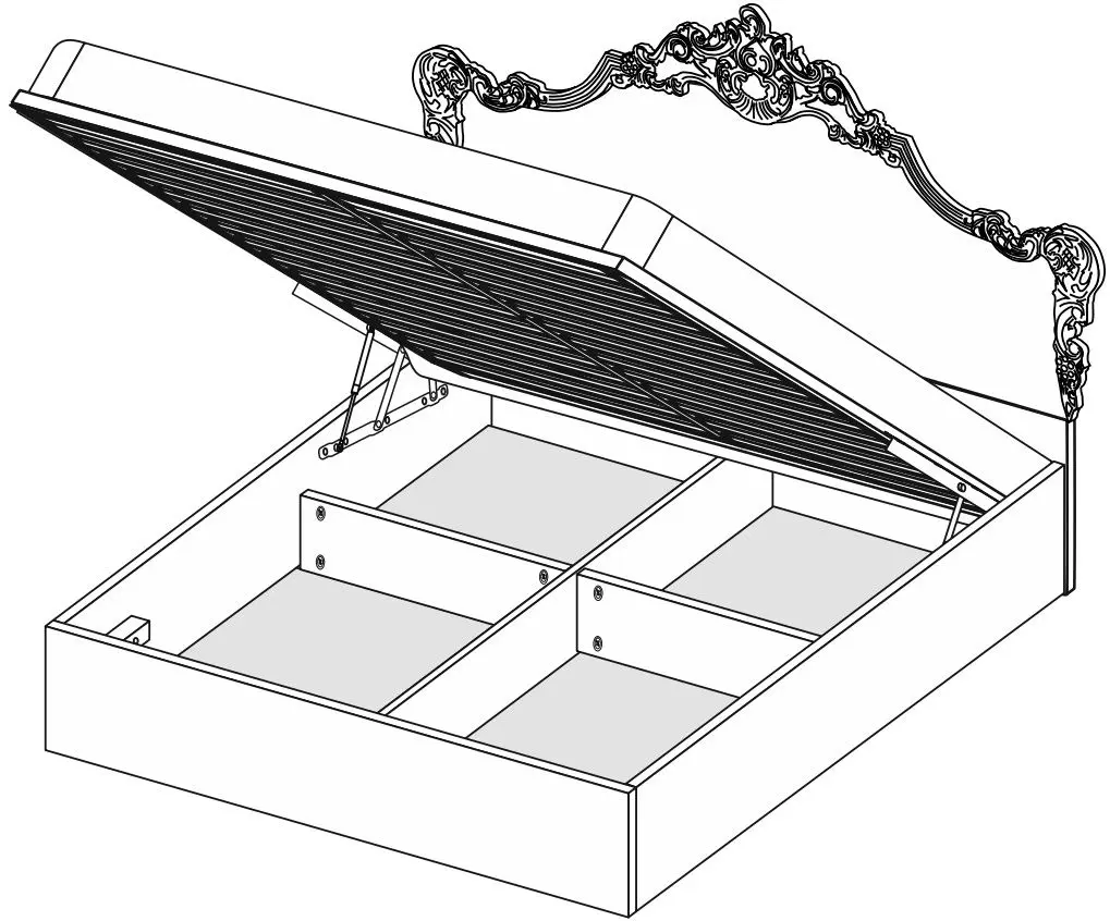 Кровать Yasen Милано с подъемным механизмом 160x200 (Белый/Белый Глянец/Серая Патина) - 2