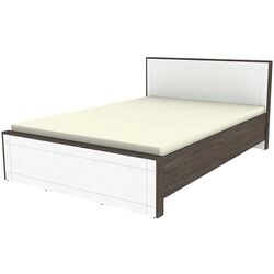 Кровать Yasen Тенесси 1400 МДФ Ильм Бергамо/Белый Глянец (ламельное основание)