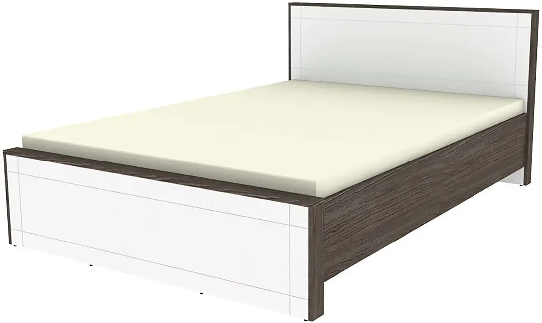 Кровать Yasen Тенесси 1400 МДФ Ильм Бергамо/Белый Глянец (ламельное основание)