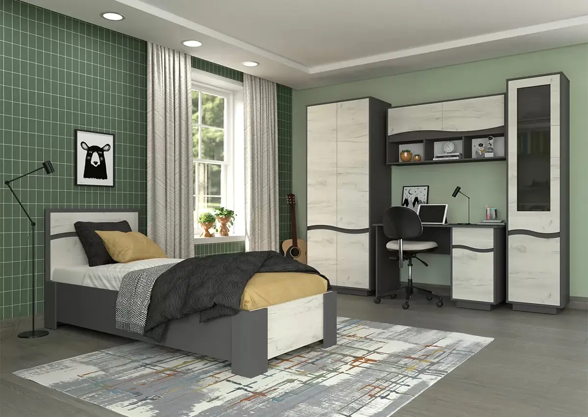 Pat Yasen Jeneva baza lamele 80x200 (Graphite Grey/Craft Oak White)