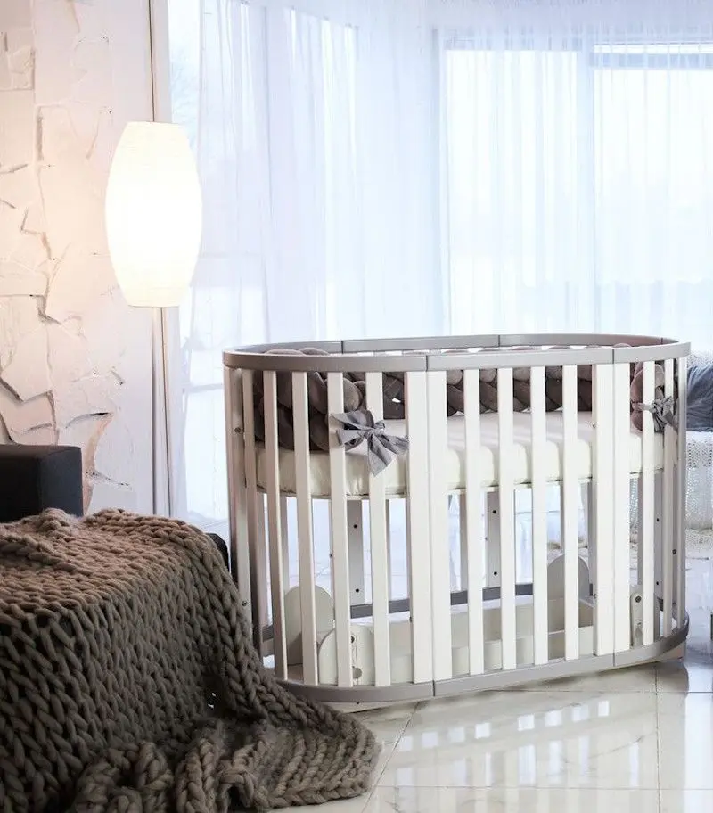 Кроватка-трансформер Miracolo Amore 7в1 + маятник (Grey/White)