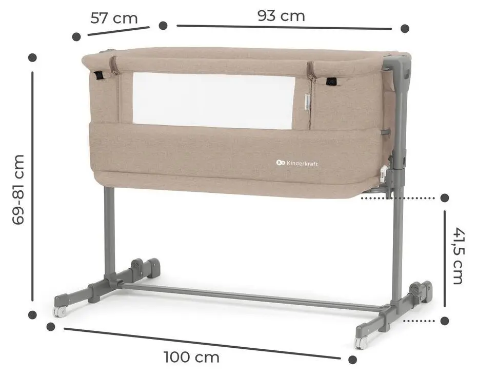 Кроватка-люлька 3в1 Kinderkraft Neste Grow KCNEGR00BEG0000 (Beige) - 10