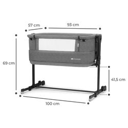 Кроватка-люлька 3в1 Kinderkraft Neste Grow KCNEGR00GRY0000 (Dark Grey) Thumb