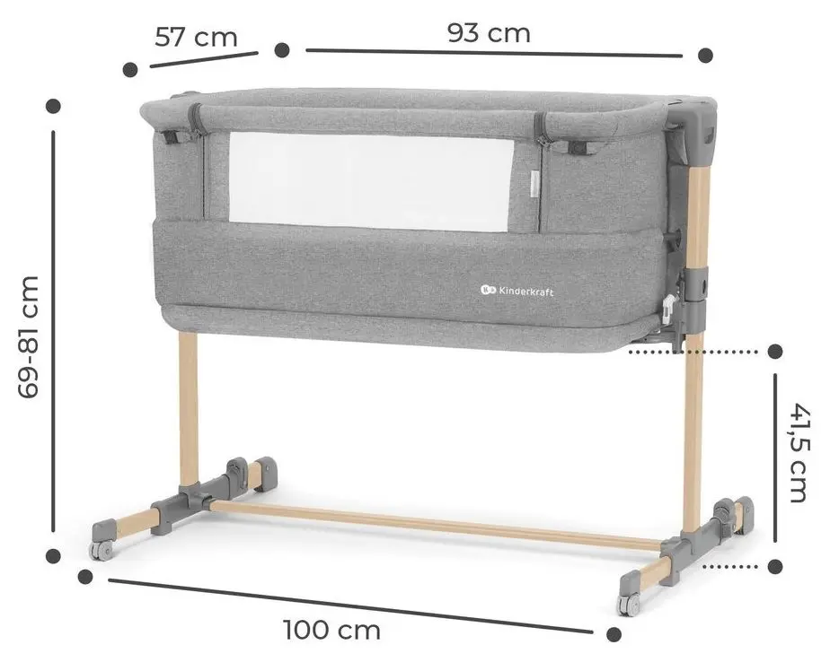 Кроватка-люлька 3в1 Kinderkraft Neste Grow KCNEGR00LGR000W (Grey) - 6