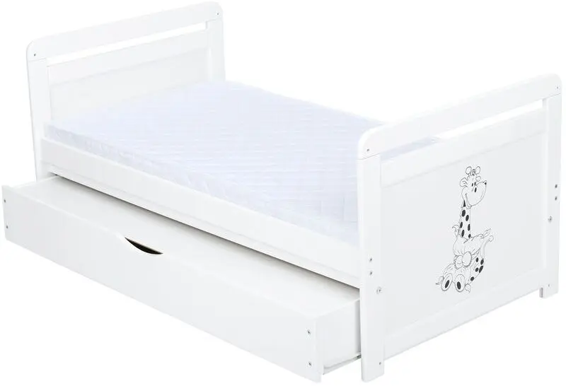 Patuc 2in1 BabyNeeds Nadia II Girafa + saltea 10cm + sertar (White)