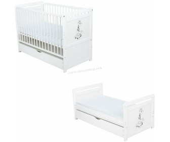 Patuc 2in1 BabyNeeds Nadia II Girafa + saltea 10cm + sertar (White)