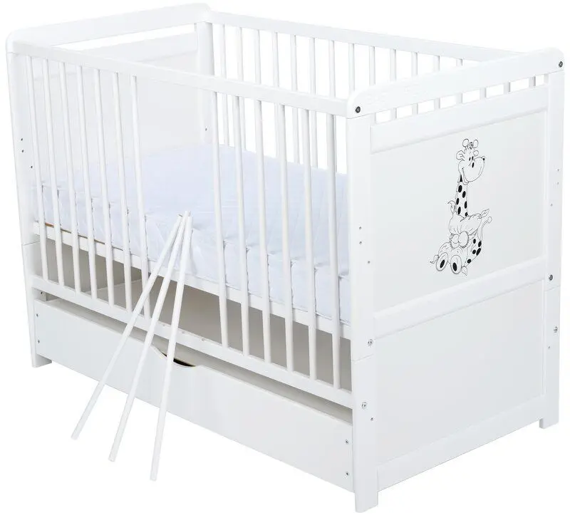 Patuc 2in1 BabyNeeds Nadia II Girafa + saltea 10cm + sertar (White)
