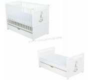 Patuc 2in1 BabyNeeds Nadia II Girafa + saltea 12cm + sertar (White)