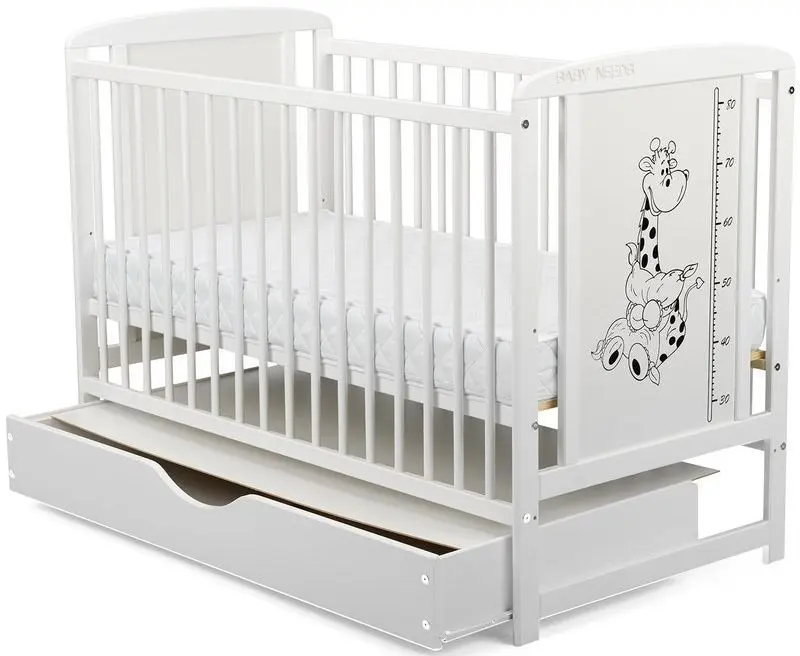 Patuc BabyNeeds Timmi Girafa + saltea 12cm + sertar (White)