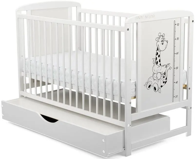 Patuc BabyNeeds Timmi Girafa + saltea 12cm + sertar (White)