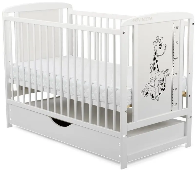 Patuc BabyNeeds Timmi Girafa + saltea 12cm + sertar (White)