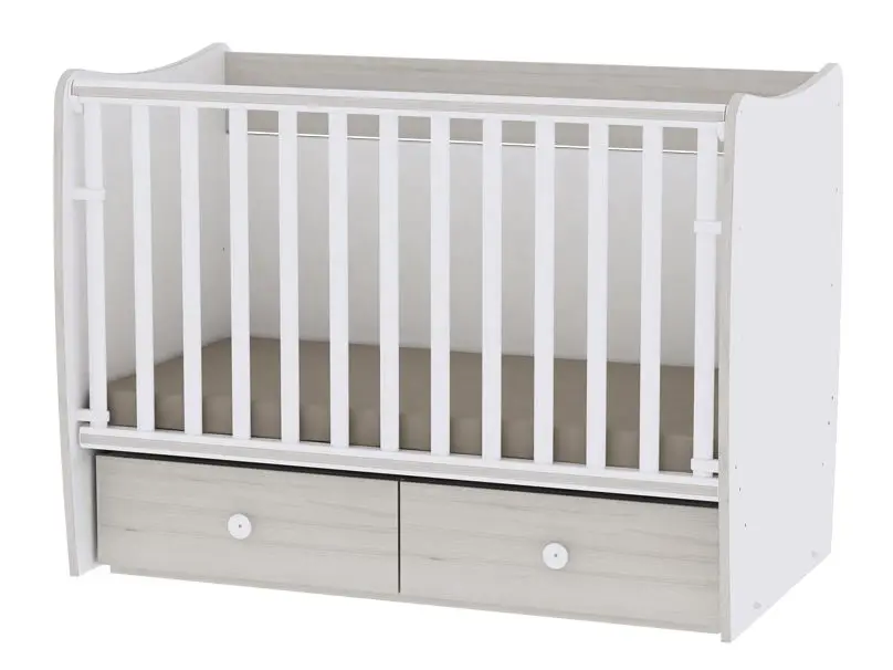 Кроватка Bertoni (Lorelli) Matrix New (White/Light Oak)