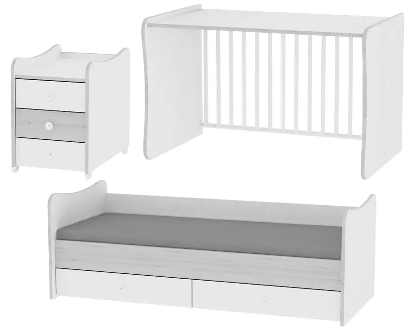 Кроватка Bertoni (Lorelli) Maxi Plus New (White/Artwood) - 2