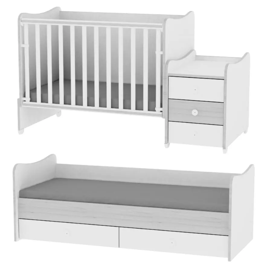Кроватка Bertoni (Lorelli) Maxi Plus New (White/Artwood) - 3
