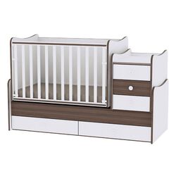 Кроватка-трансформер Bertoni (Lorelli) Maxi Plus New (White/Walnut)