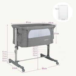 Кроватка 3в1 Costway BC10112HS (Light Grey) Thumb