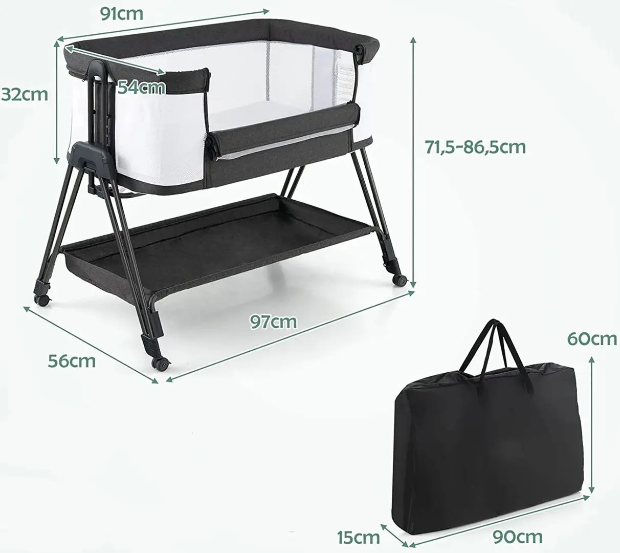 Patuc-leagan 2in1 Costway BC10119DK (Grey/White)