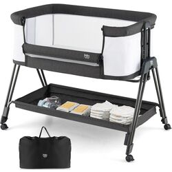 Кроватка-люлька 2в1 Costway BC10119DK (Grey/White)