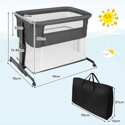 Кроватка-люлька 3в1 Costway BC10121EA (Grey) Thumb