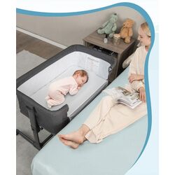 Кроватка-люлька 3в1 Costway BC10121EA (Grey) Thumb