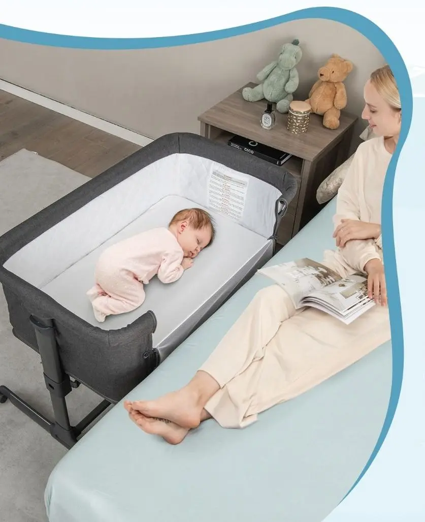 Кроватка-люлька 3в1 Costway BC10121EA (Grey) - 3